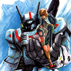 Hikaru e Minmay em cima de um Valkyrie...